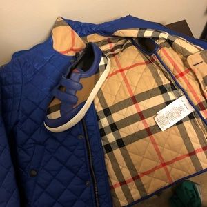 Kids Sz  (8) Burberry Coat and Shoes Sz 32 (US1)